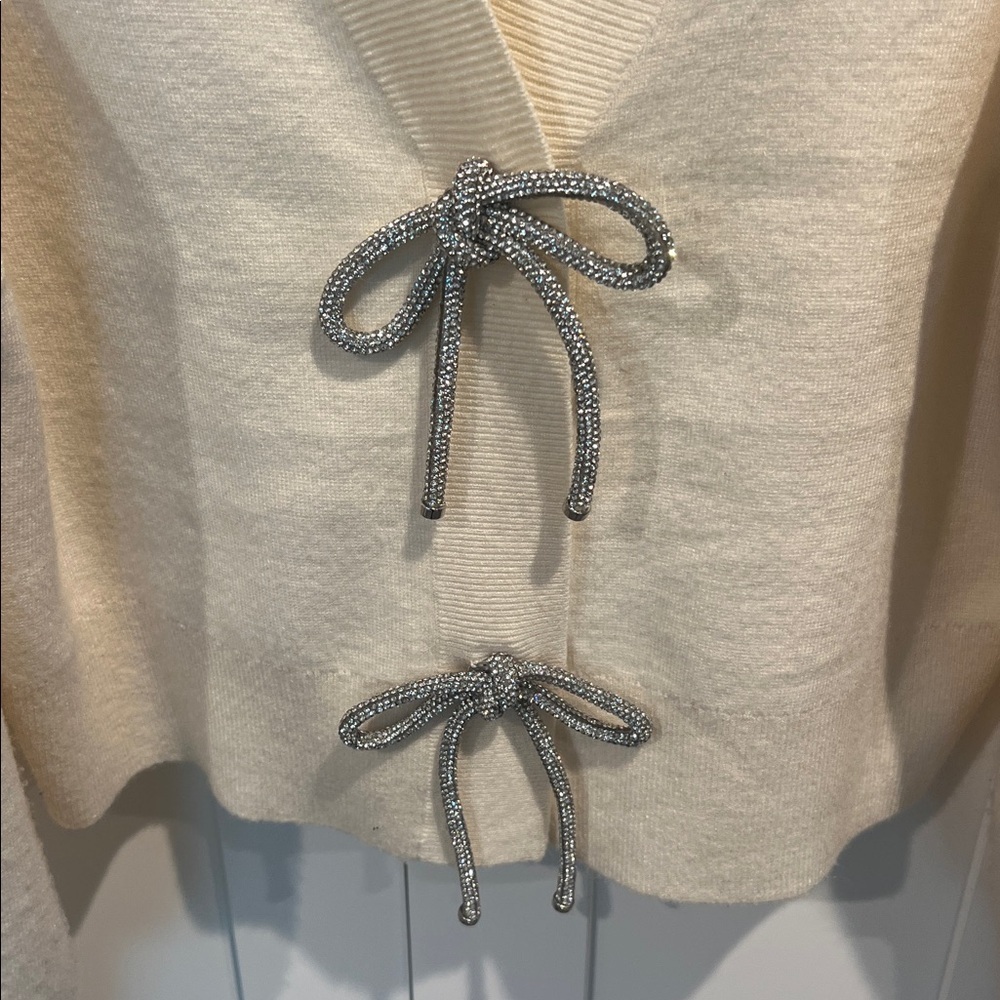 Express Rhinestone Bow Cardigan - Picture 5 of 6